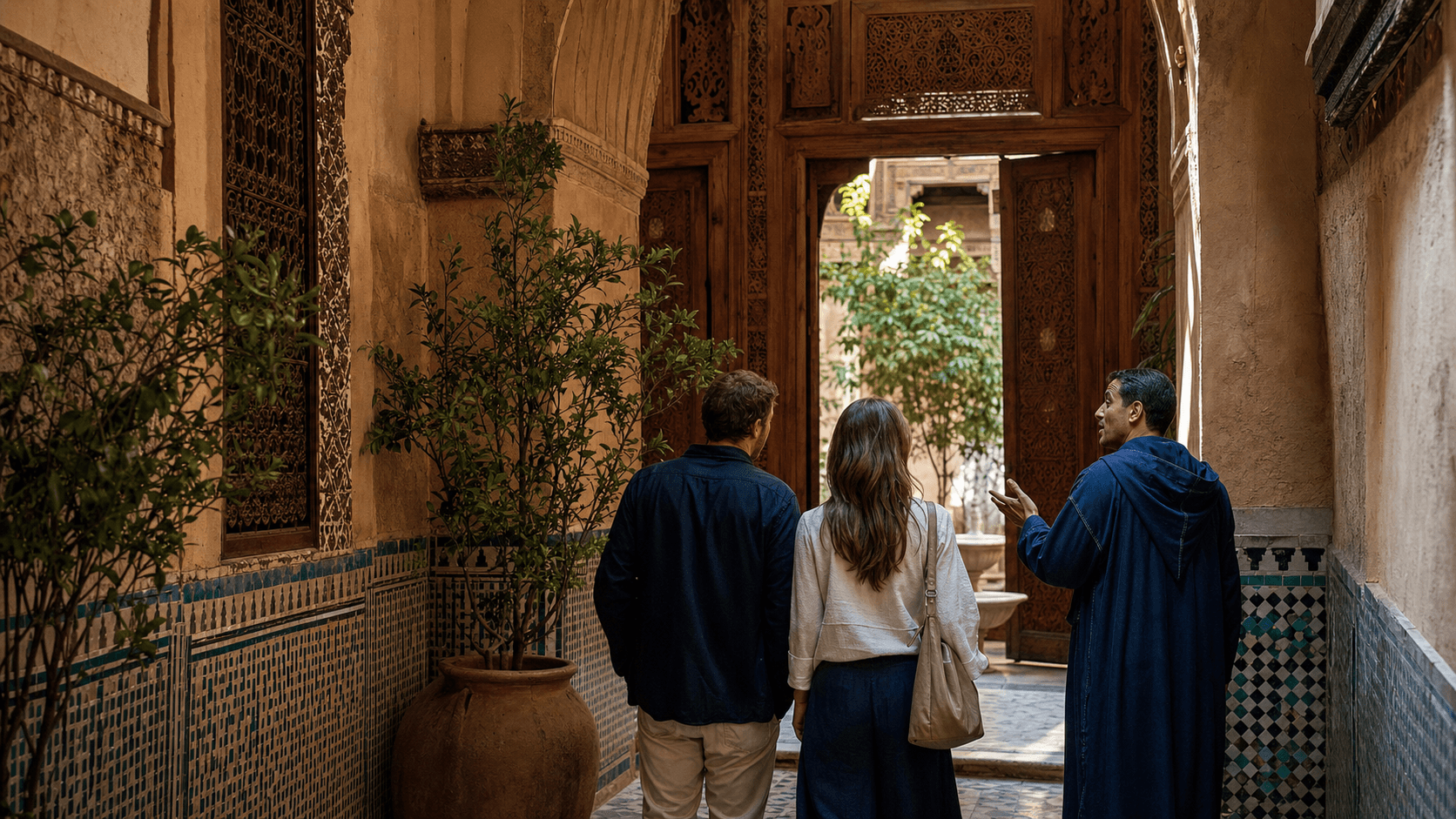 Guided Moroccan architecture tour with a private group